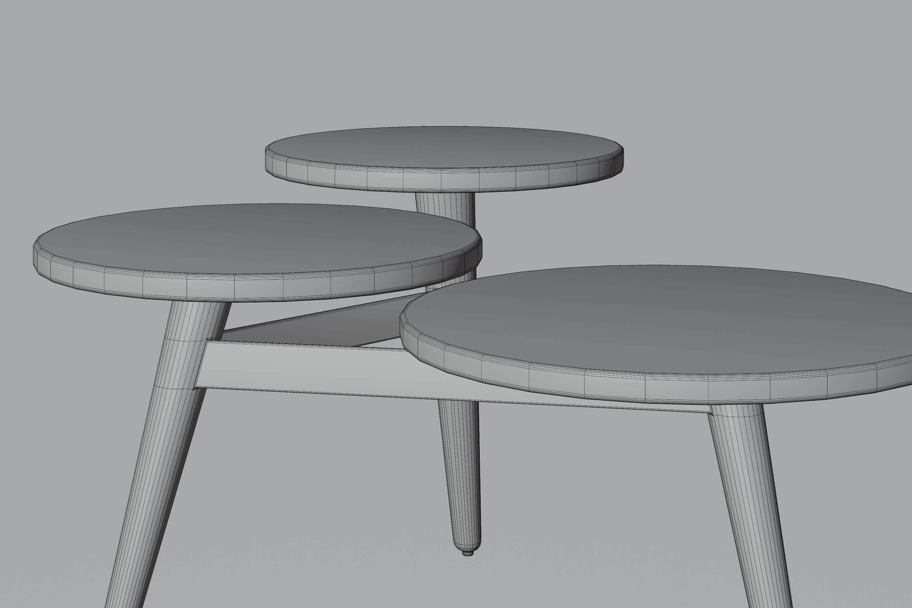 Modern Coffee table Low-poly 3D model_14