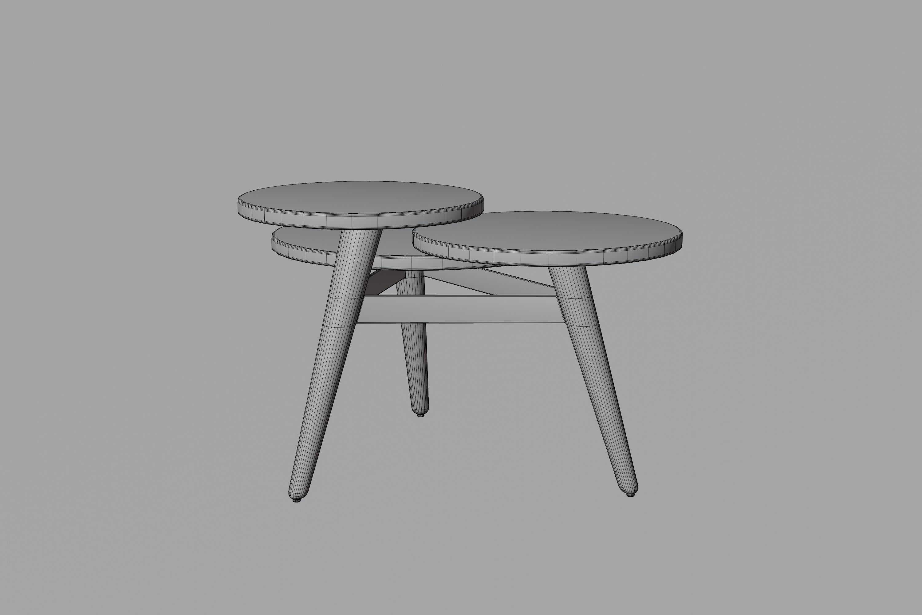 Modern Coffee table Low-poly 3D model_6