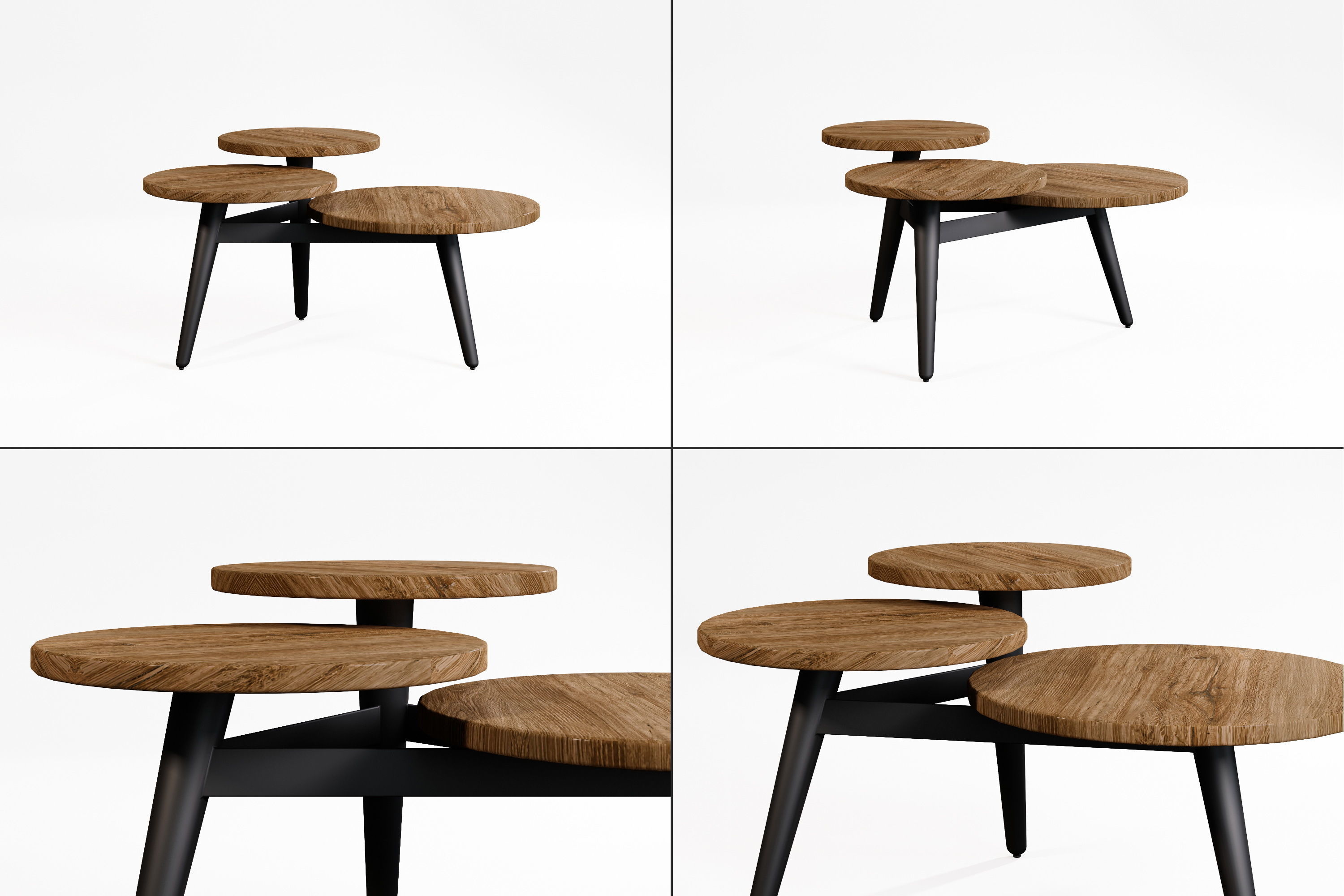Modern Coffee table Low-poly 3D model_1
