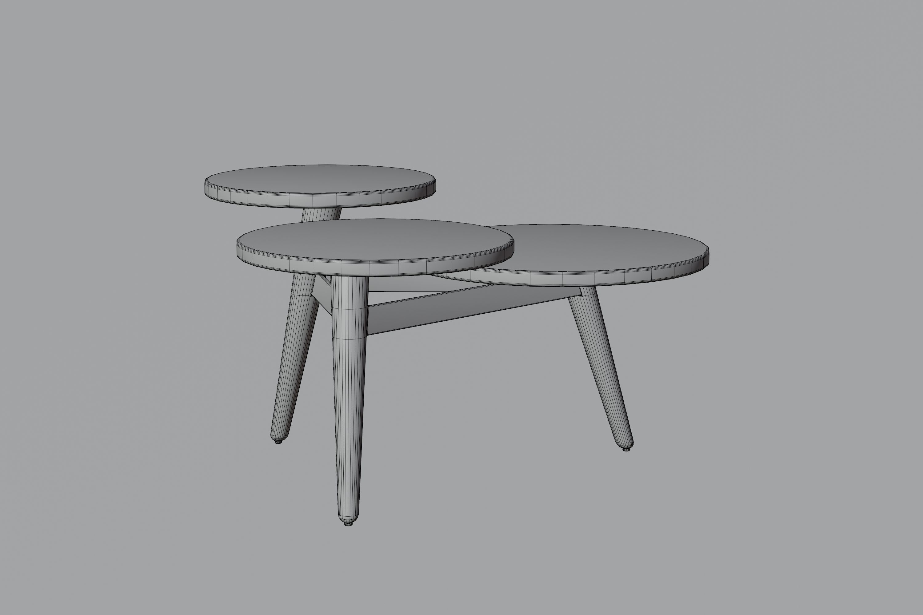Modern Coffee table Low-poly 3D model_4