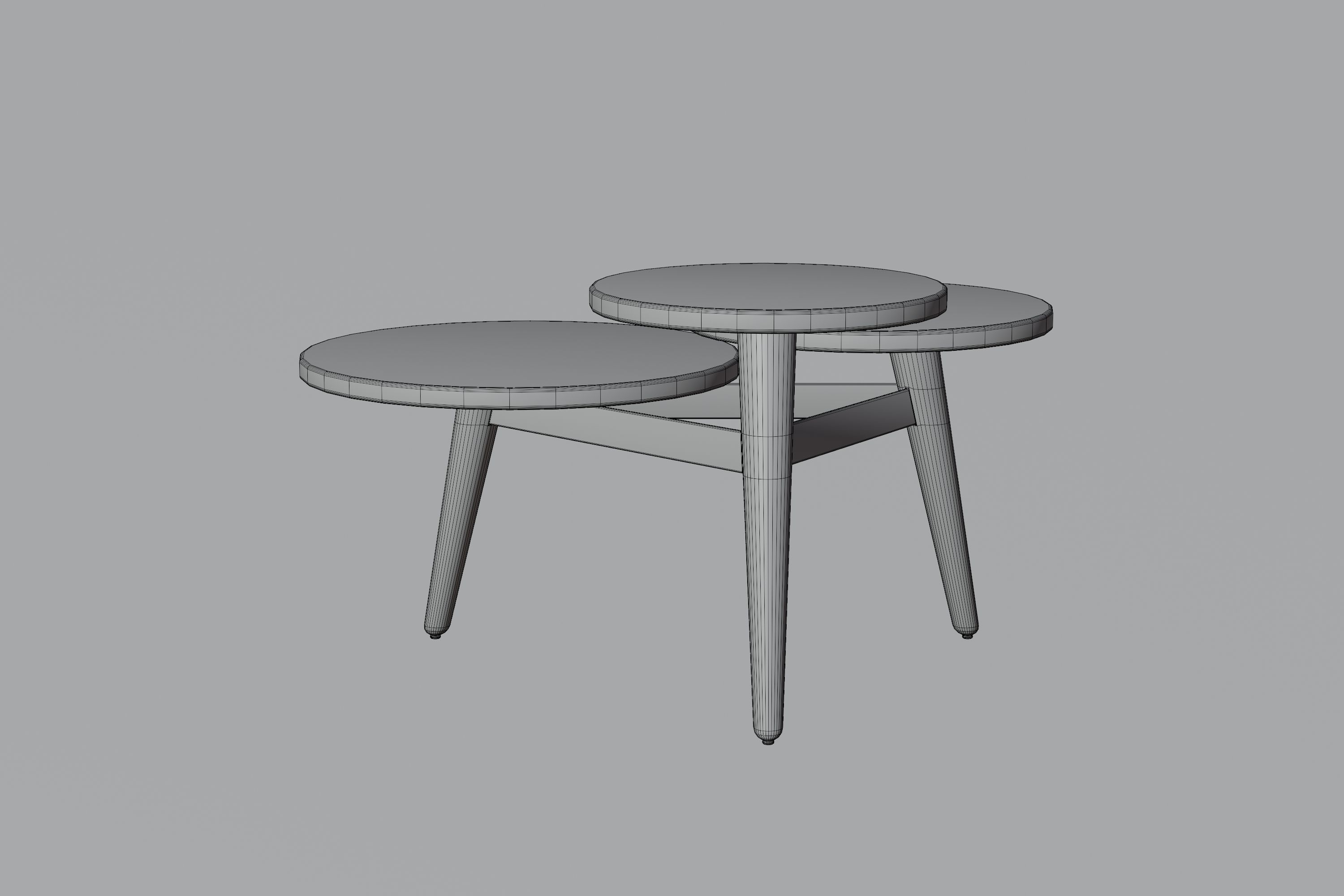 Modern Coffee table Low-poly 3D model_8
