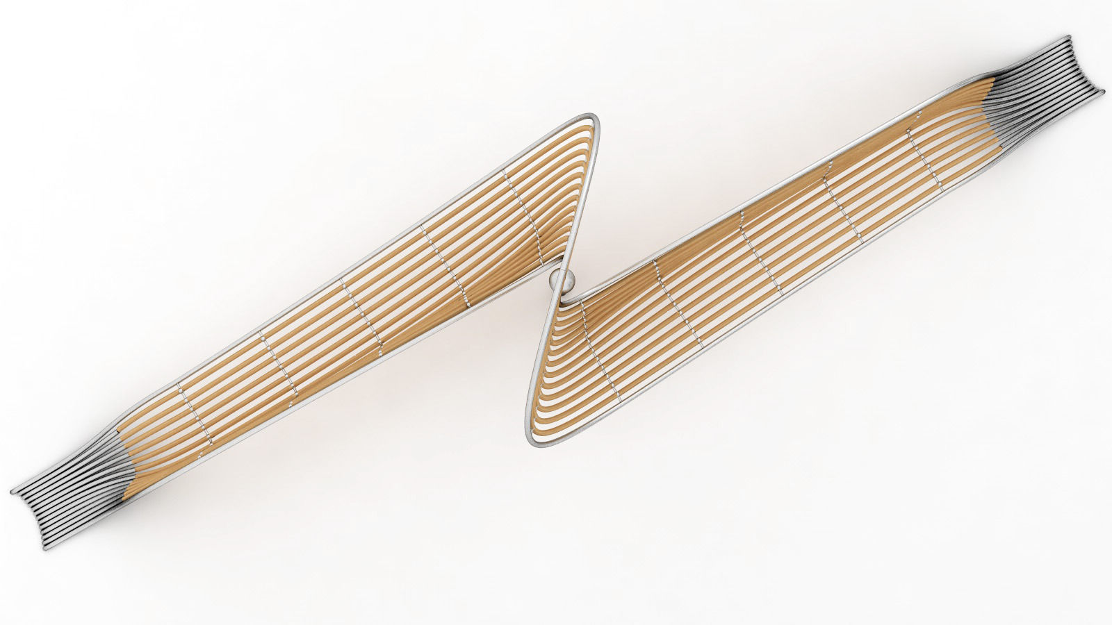 bench made of metal and wood 3D model_5