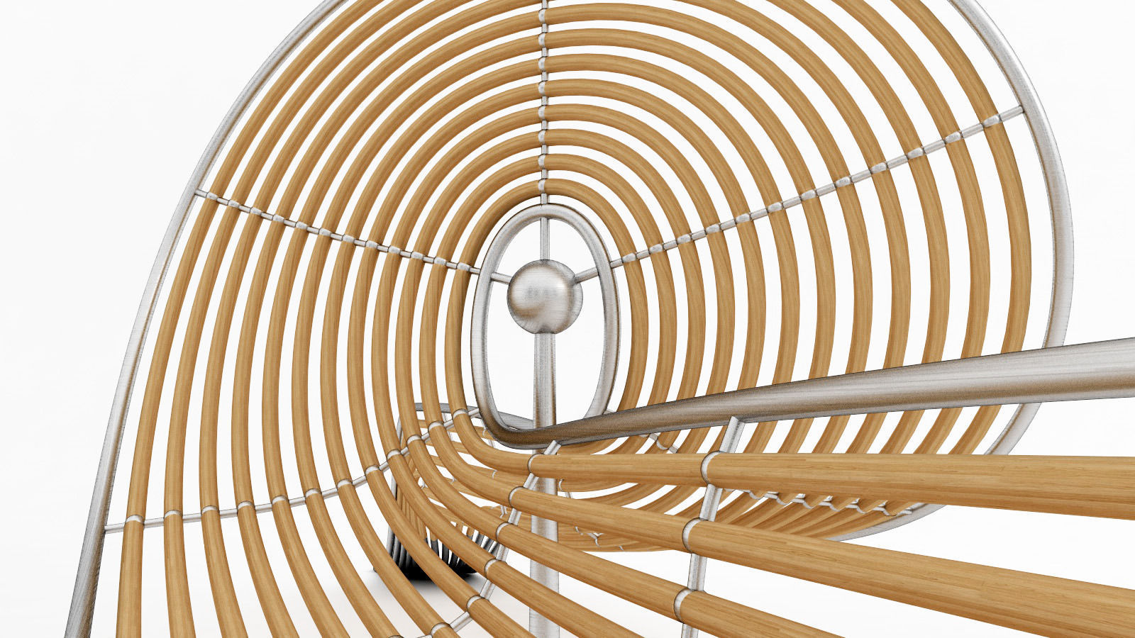 bench made of metal and wood 3D model_1