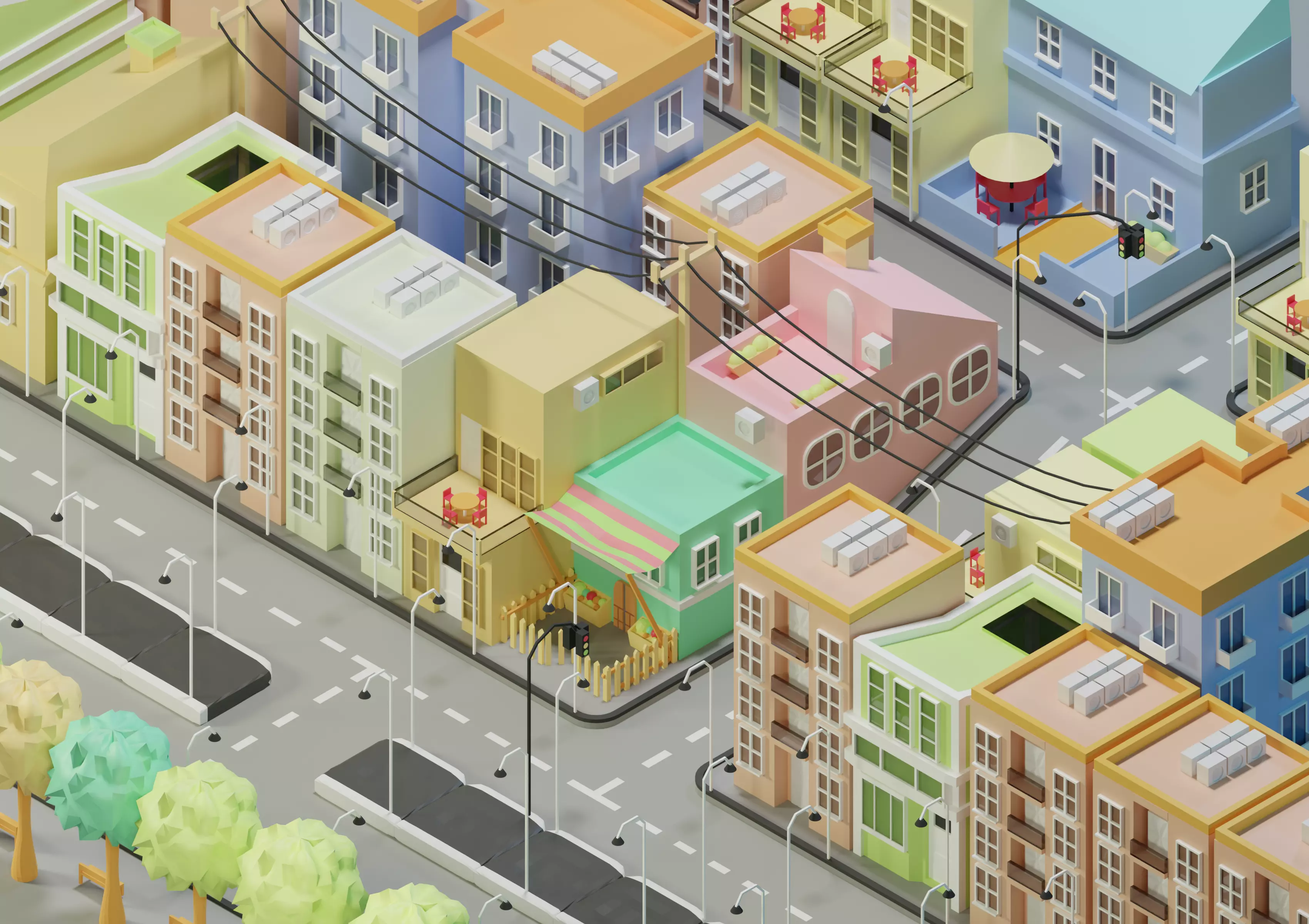 Downtown Building Pack 3D model_0