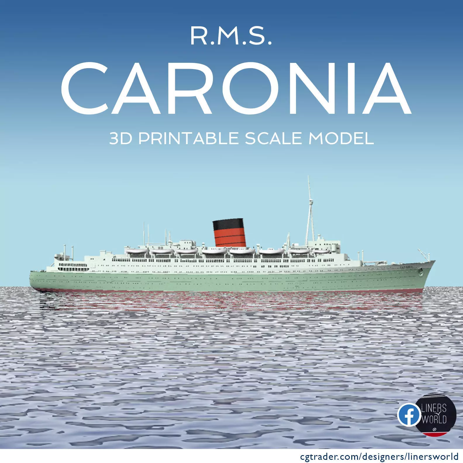 RMS Caronia - Cunards Green Goddess ocean liner and cruise ship 3D print model