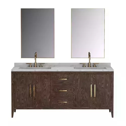 FRENCH CONTEMPORARY DOUBLE VANITY brown