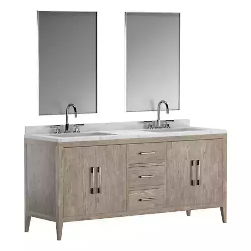 FRENCH CONTEMPORARY DOUBLE VANITY gray