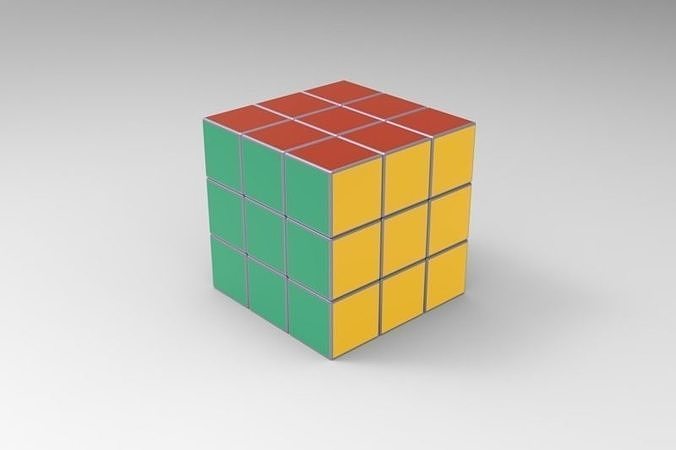 Rubiks Cube Low-poly 3D model 3D print model