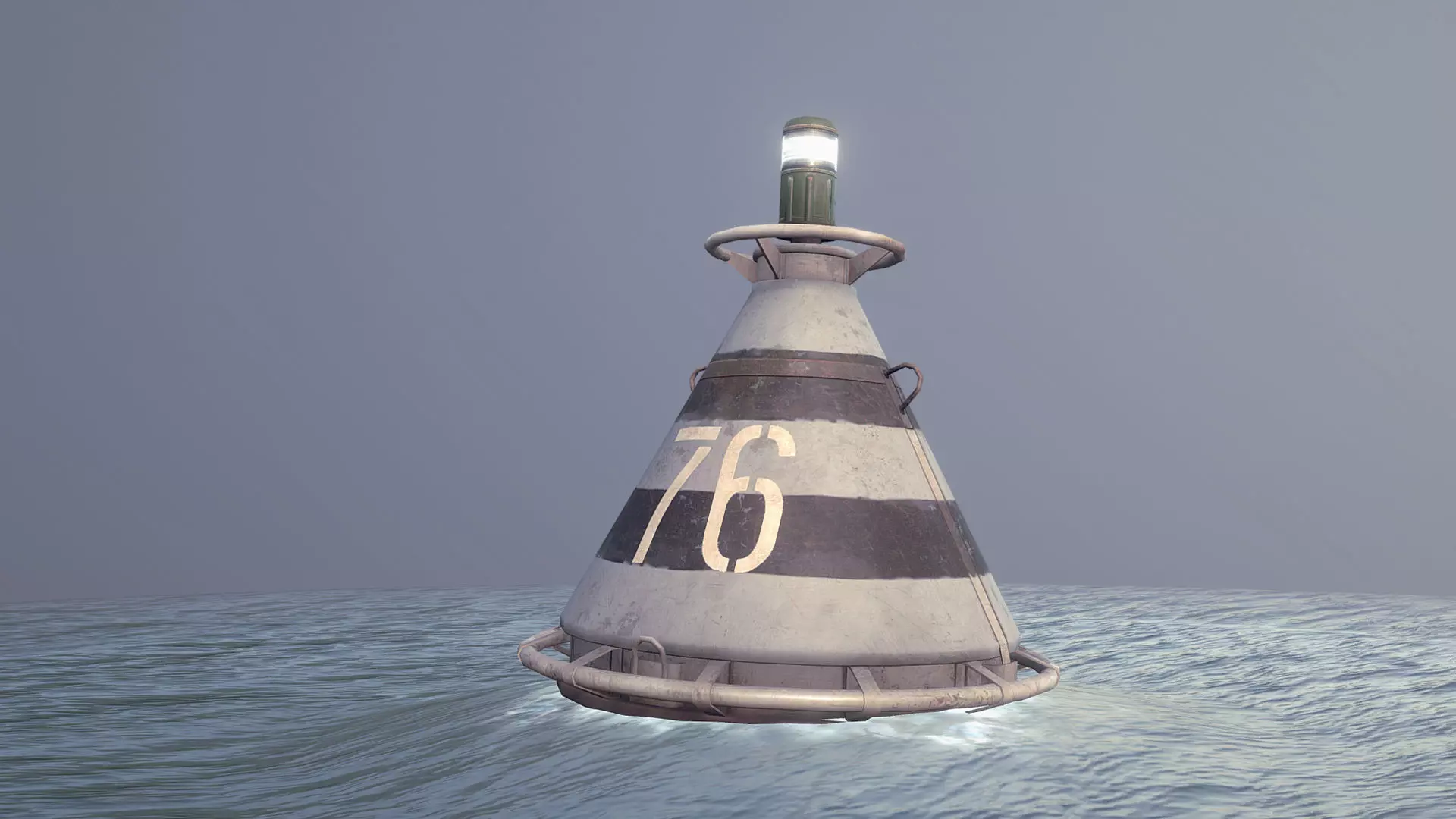 Buoy River RB-4-01 Safe Water Mark Low-poly 3D model_0