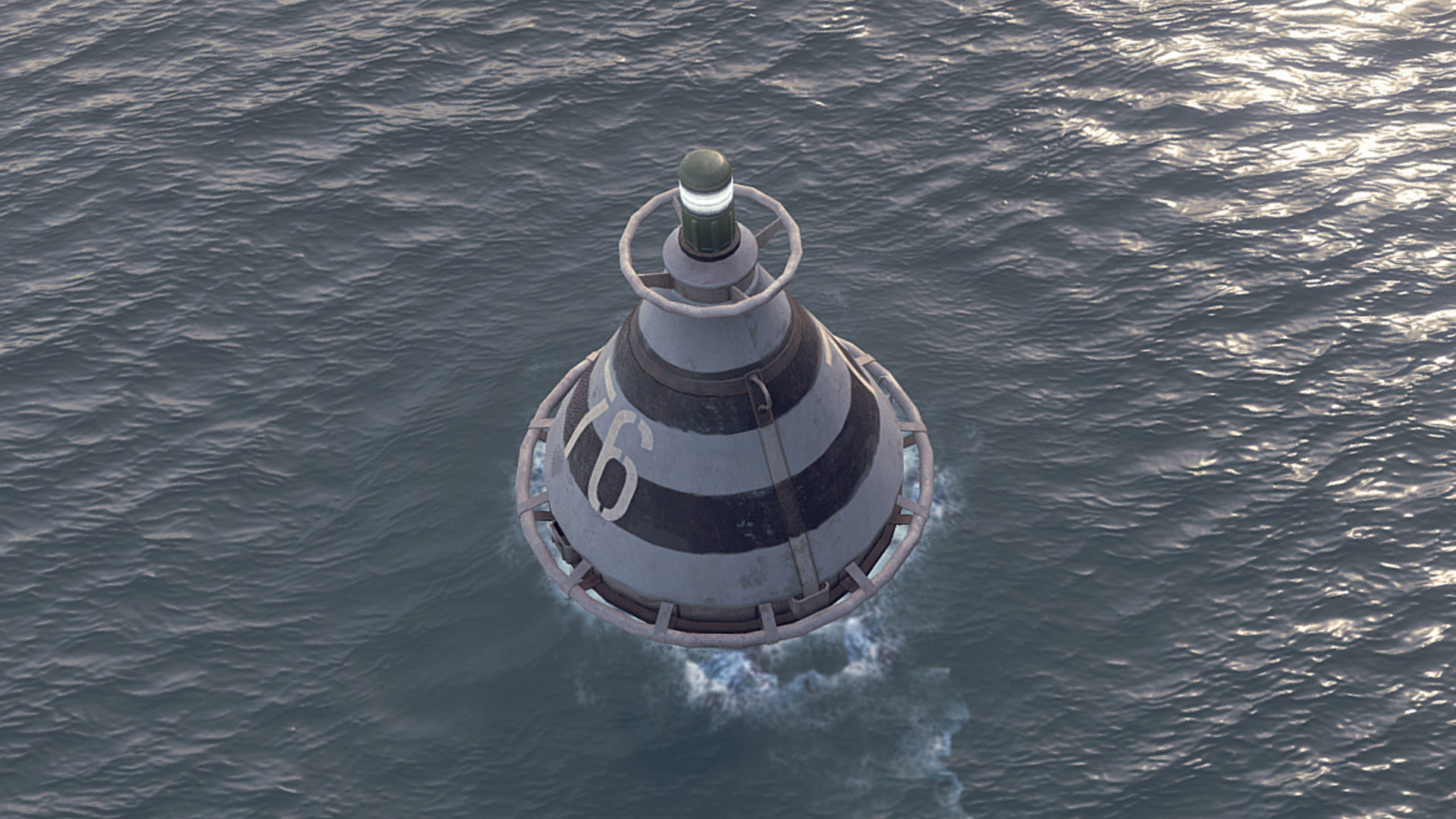 Buoy River RB-4-01 Safe Water Mark Low-poly 3D model_3