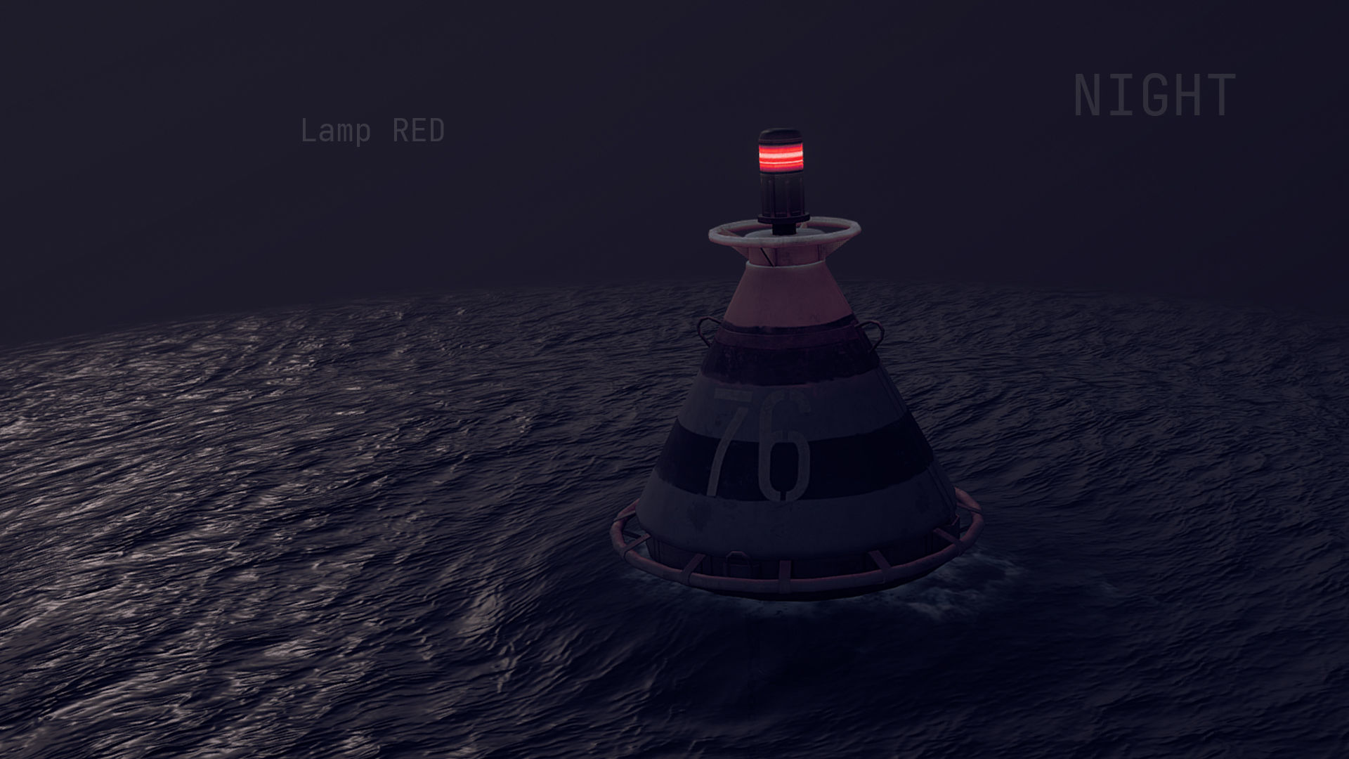Buoy River RB-4-01 Safe Water Mark Low-poly 3D model_12