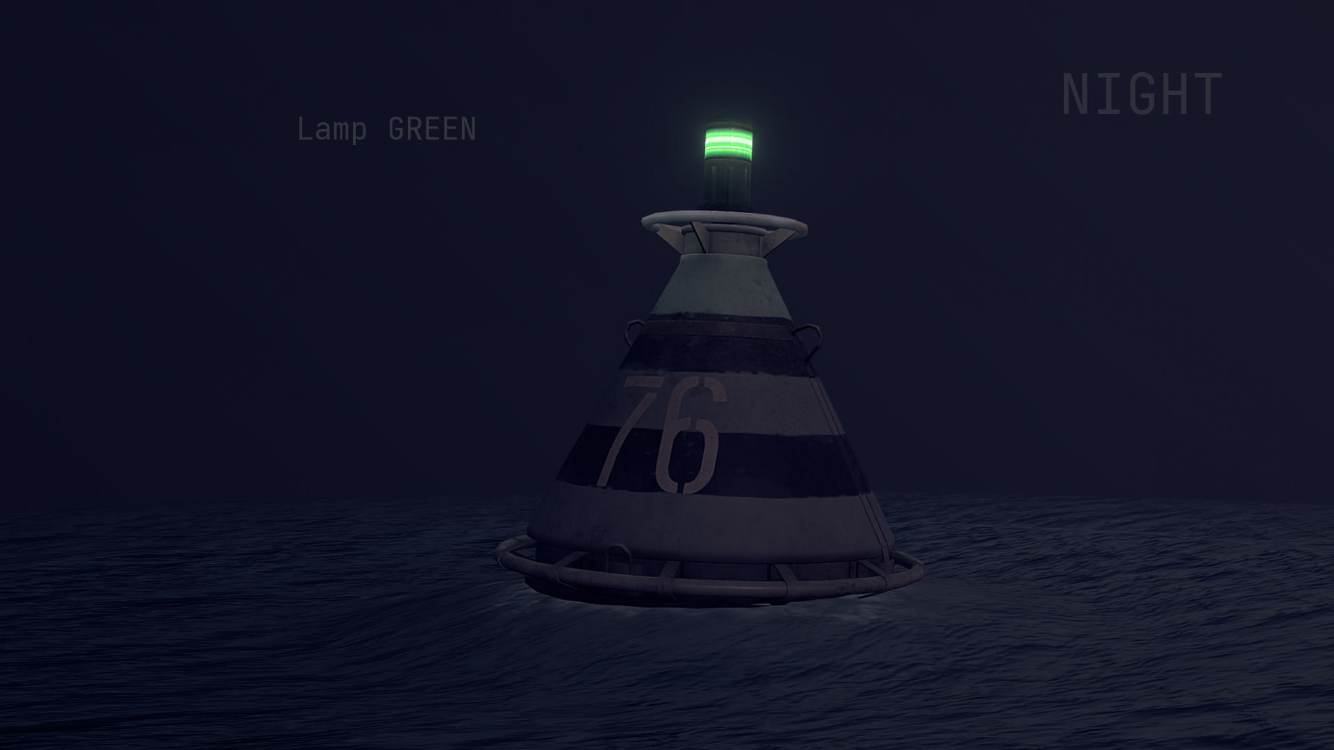 Buoy River RB-4-01 Safe Water Mark Low-poly 3D model_13