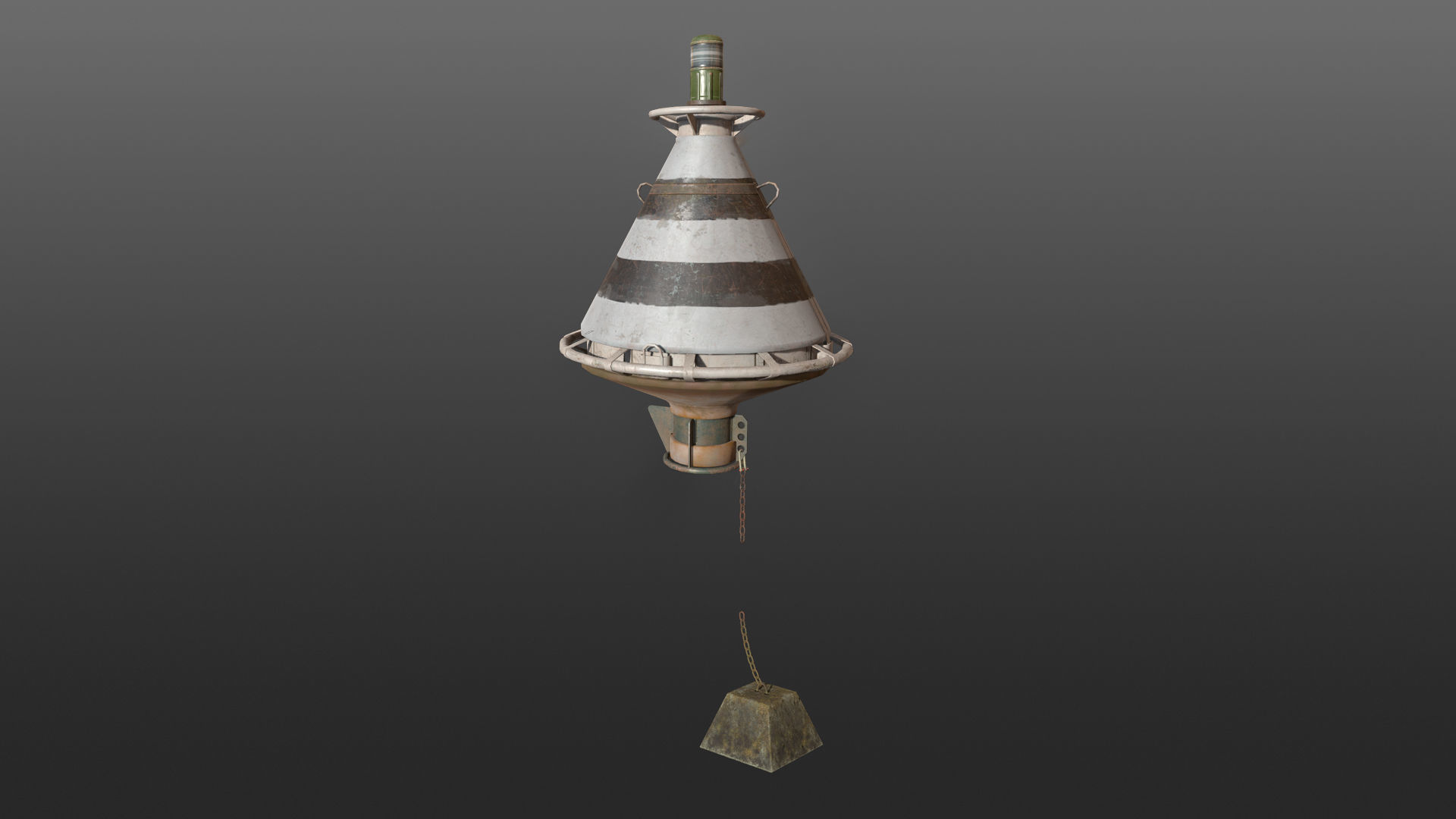 Buoy River RB-4-01 Safe Water Mark Low-poly 3D model_15