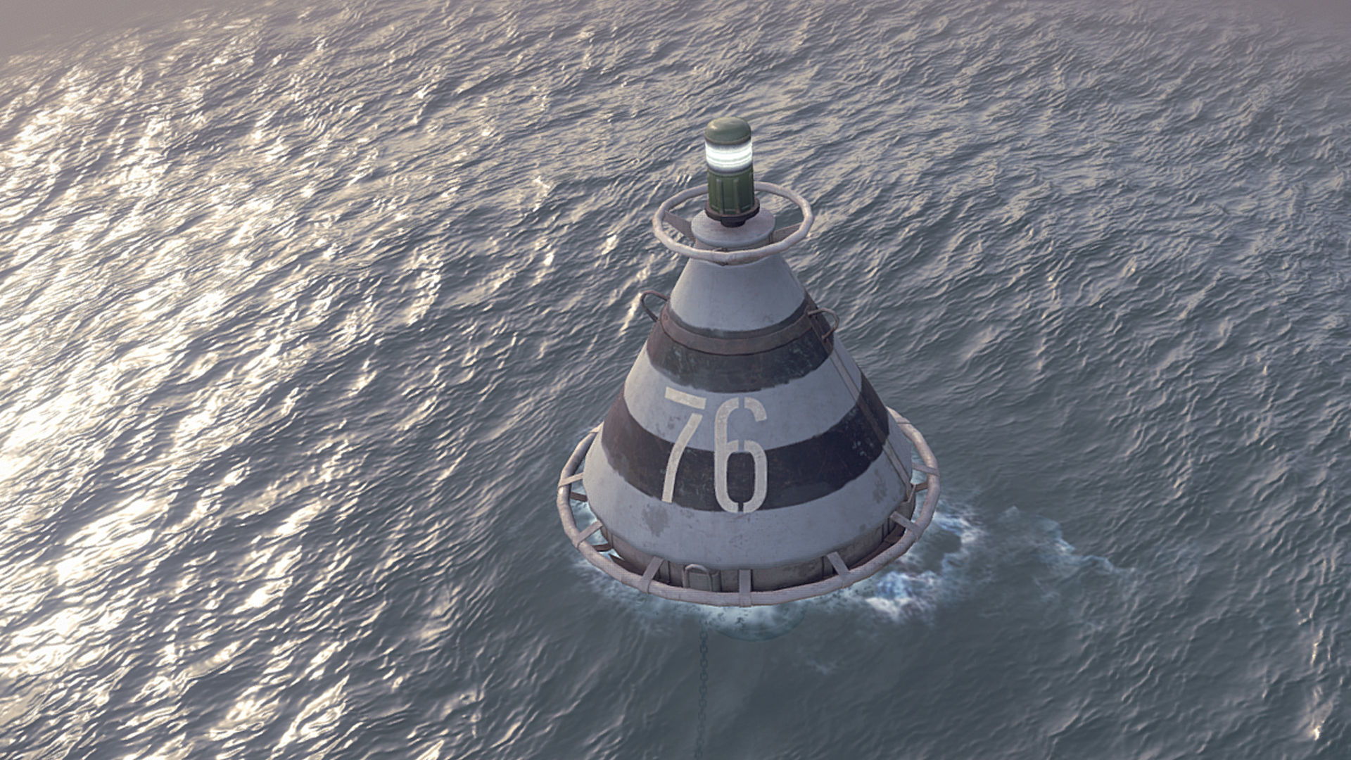 Buoy River RB-4-01 Safe Water Mark Low-poly 3D model_2