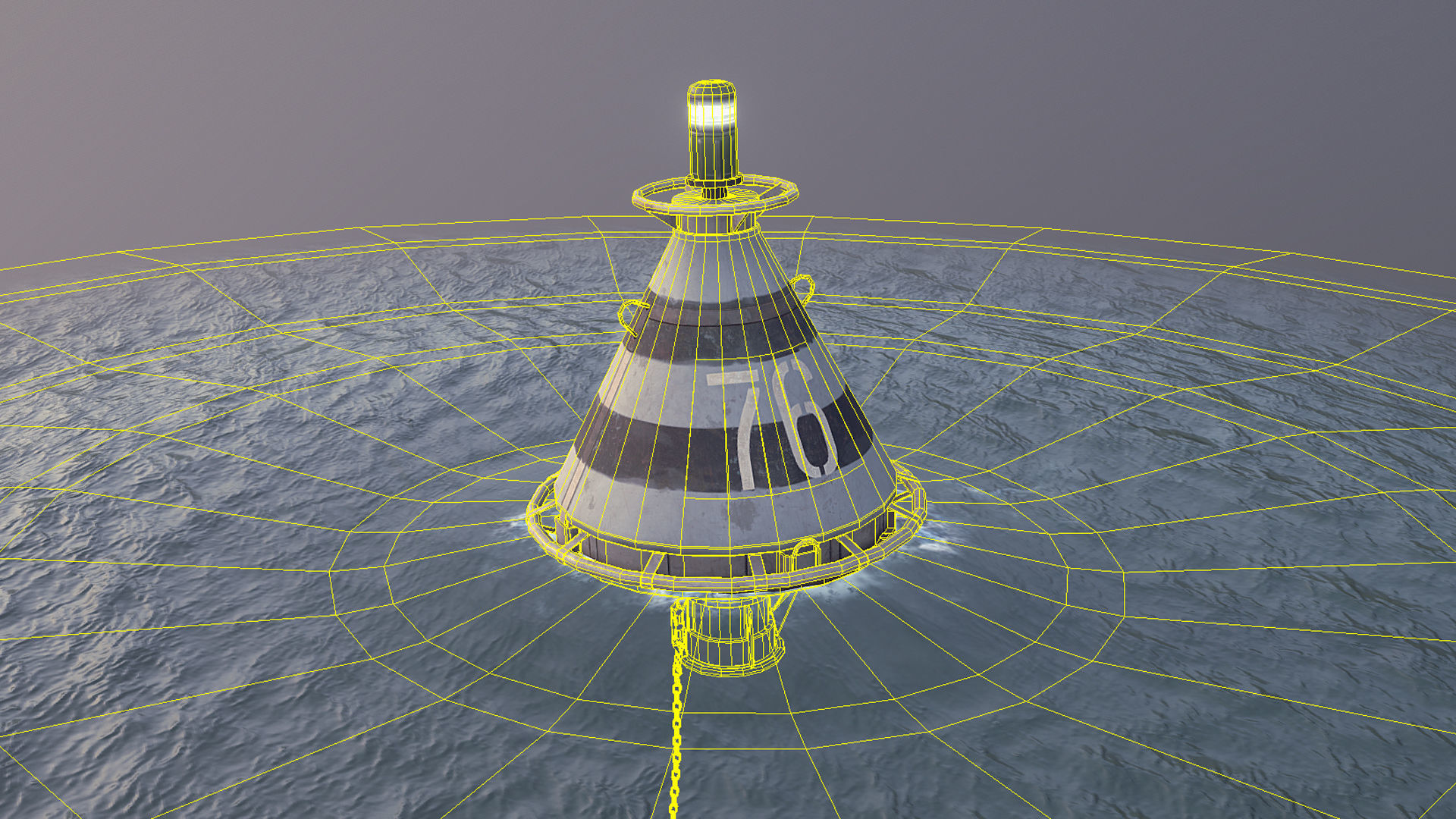 Buoy River RB-4-01 Safe Water Mark Low-poly 3D model_23