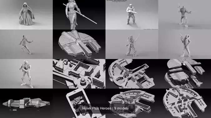 Hawk Plus Heroes 3D Model Collection