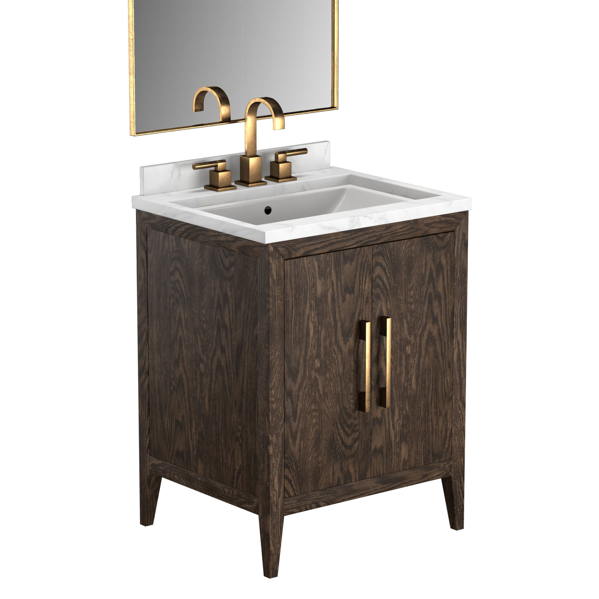 FRENCH CONTEMPORARY POWDER VANITY 3D model_7