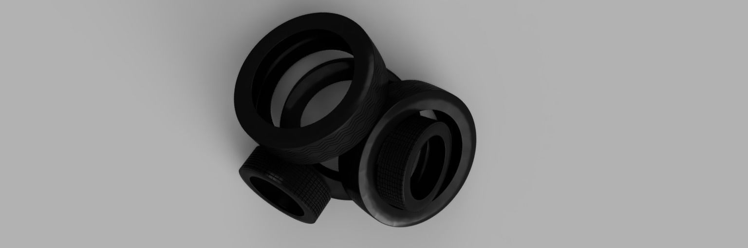Two Size Tyre Stack 3D model_1