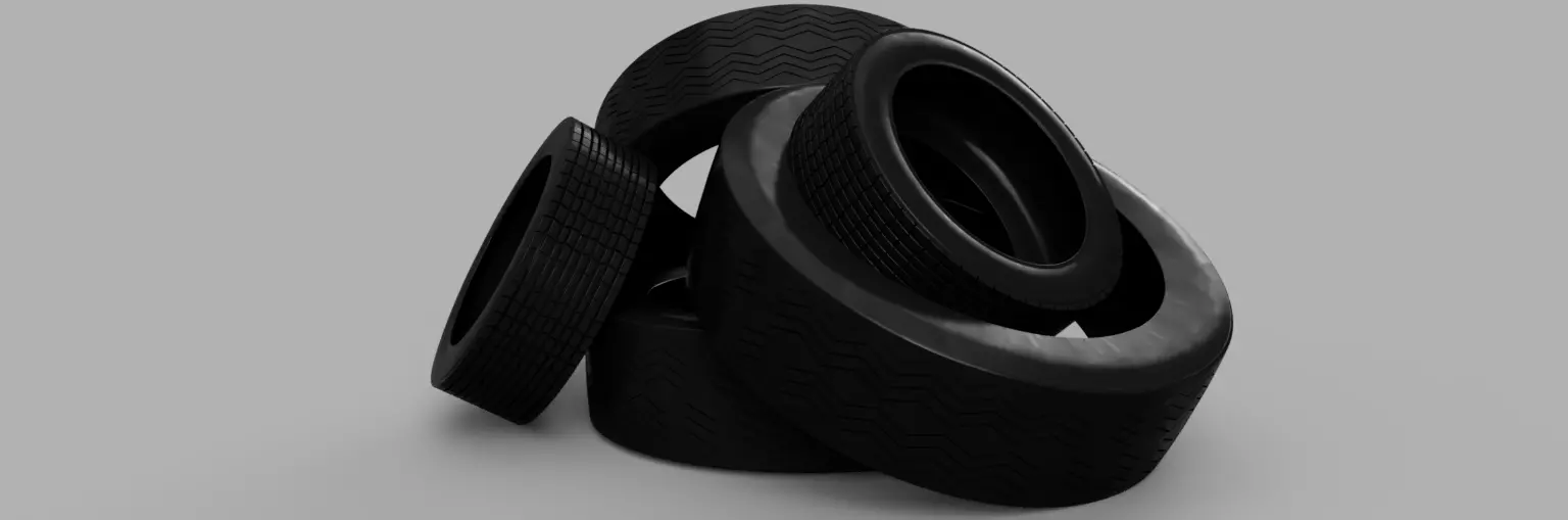 Two Size Tyre Stack 3D model_0