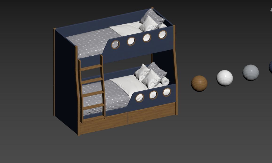 Bunk bed  3D model_14