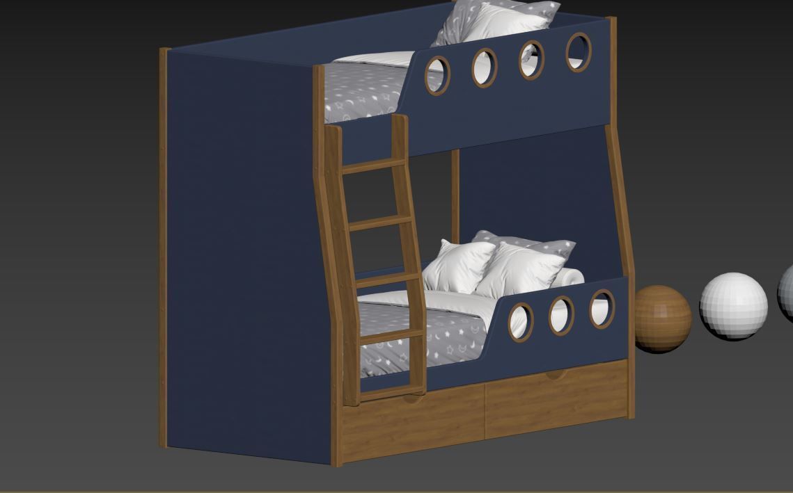 Bunk bed  3D model_26