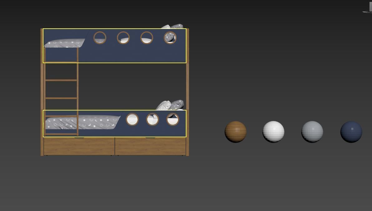 Bunk bed  3D model_13