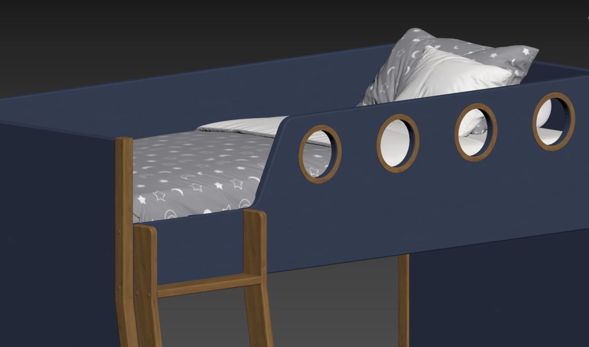 Bunk bed  3D model_15