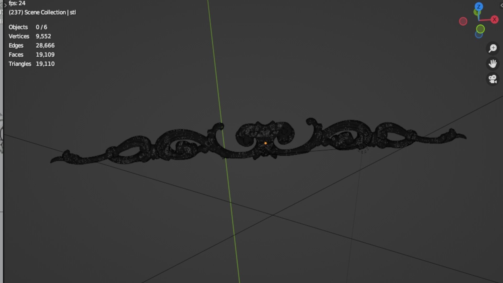 Classic decor ornament 154 3D model_5