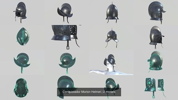Conquistador Morion Helmet 3D Model Collection