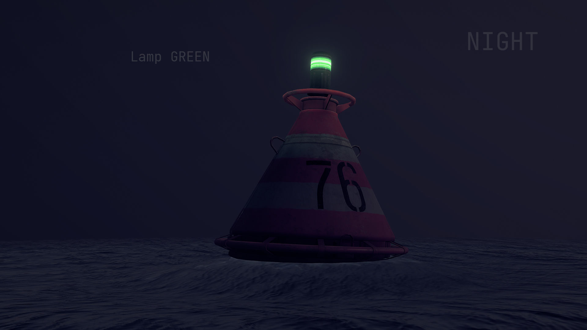 Buoy River RB-4-01 Turn Safe Water Mark Low-poly 3D model_13