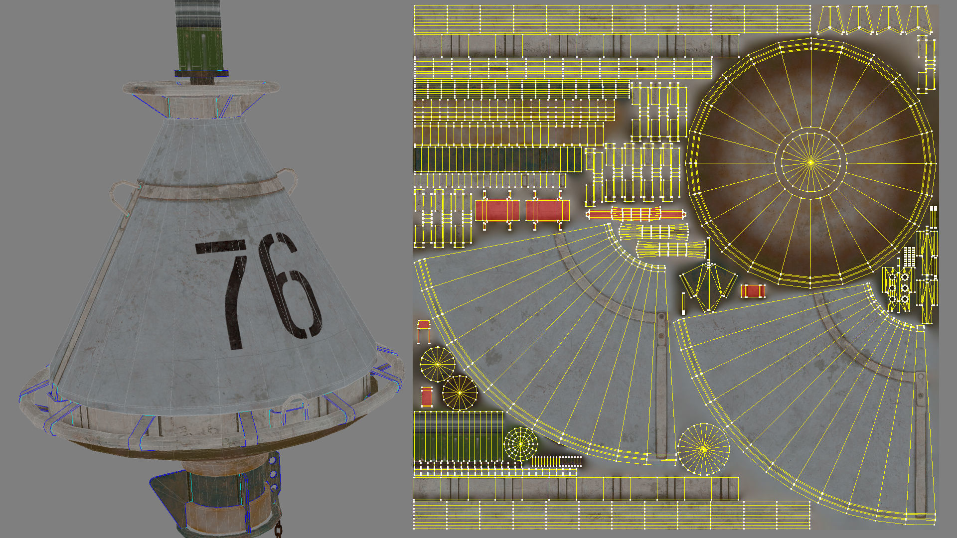 Buoy River RB-4-01 Turn Safe Water Mark Low-poly 3D model_26