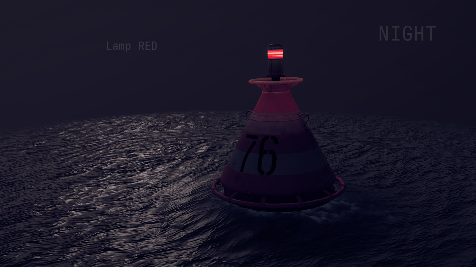 Buoy River RB-4-01 Turn Safe Water Mark Low-poly 3D model_12