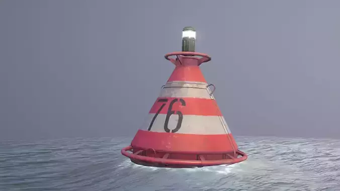 Buoy River RB-4-01 Turn Safe Water Mark Low-poly 3D model