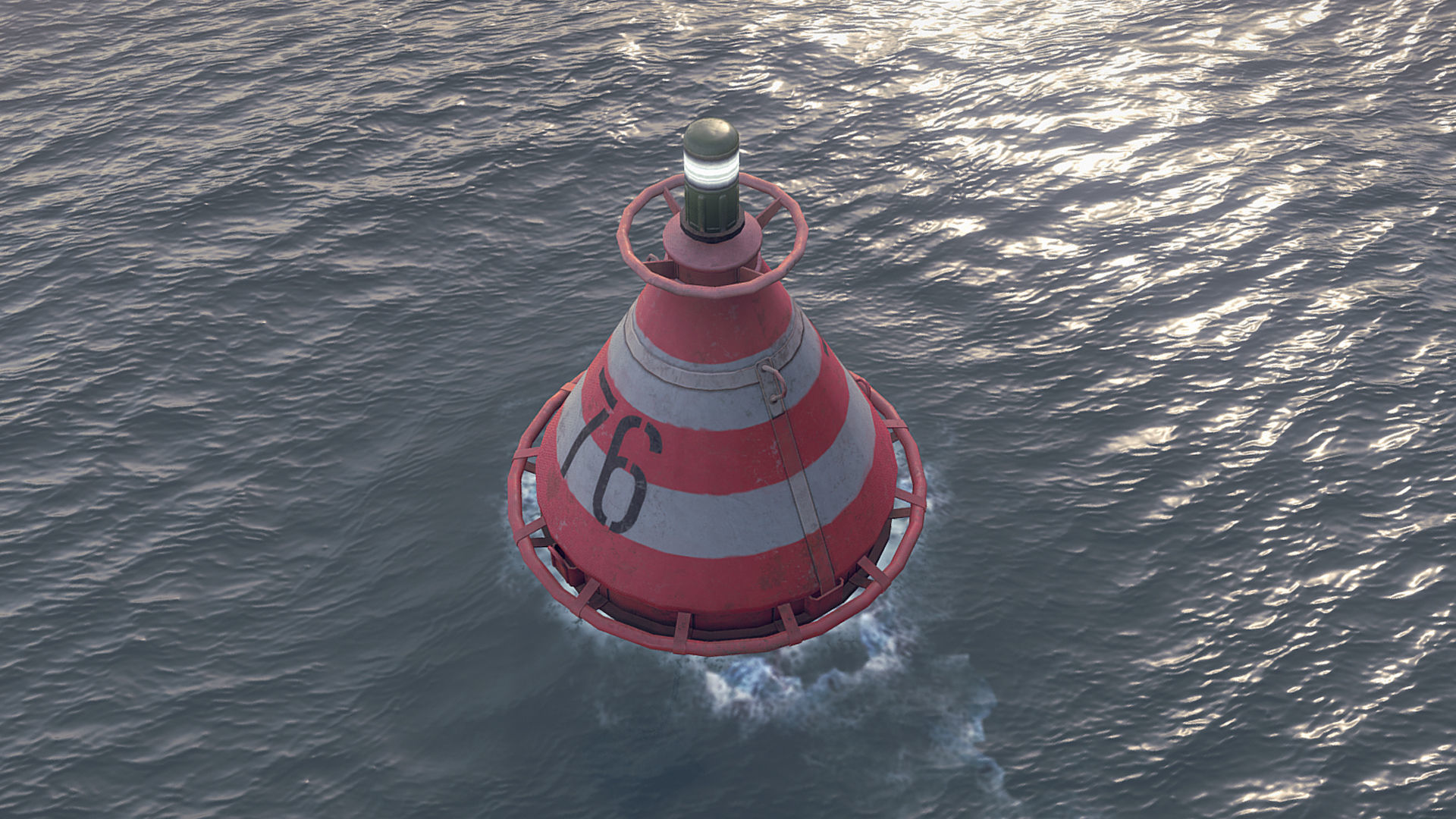 Buoy River RB-4-01 Turn Safe Water Mark Low-poly 3D model_3