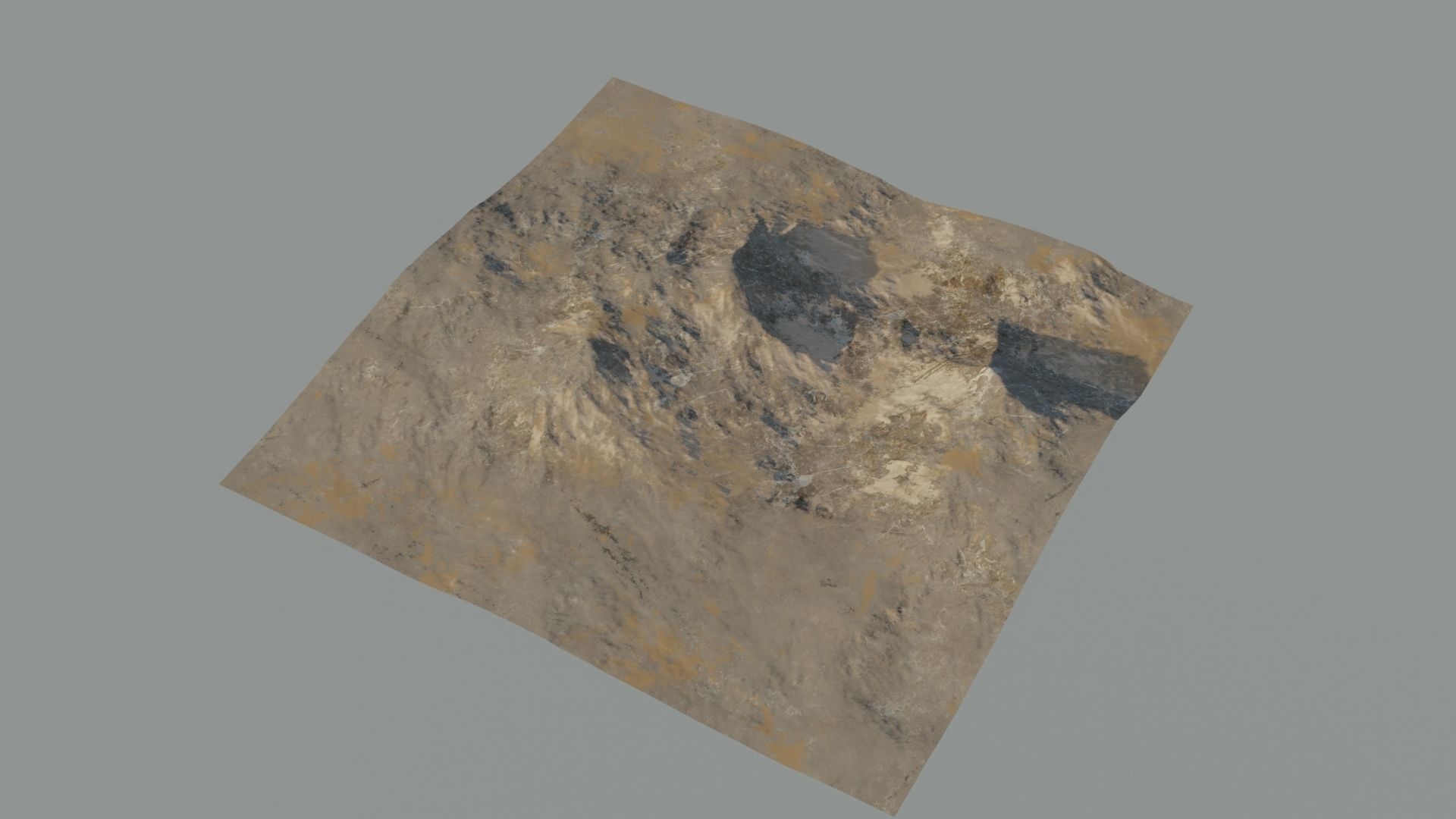 Landscape 3D model mountain in desert Low-poly 3D model_34