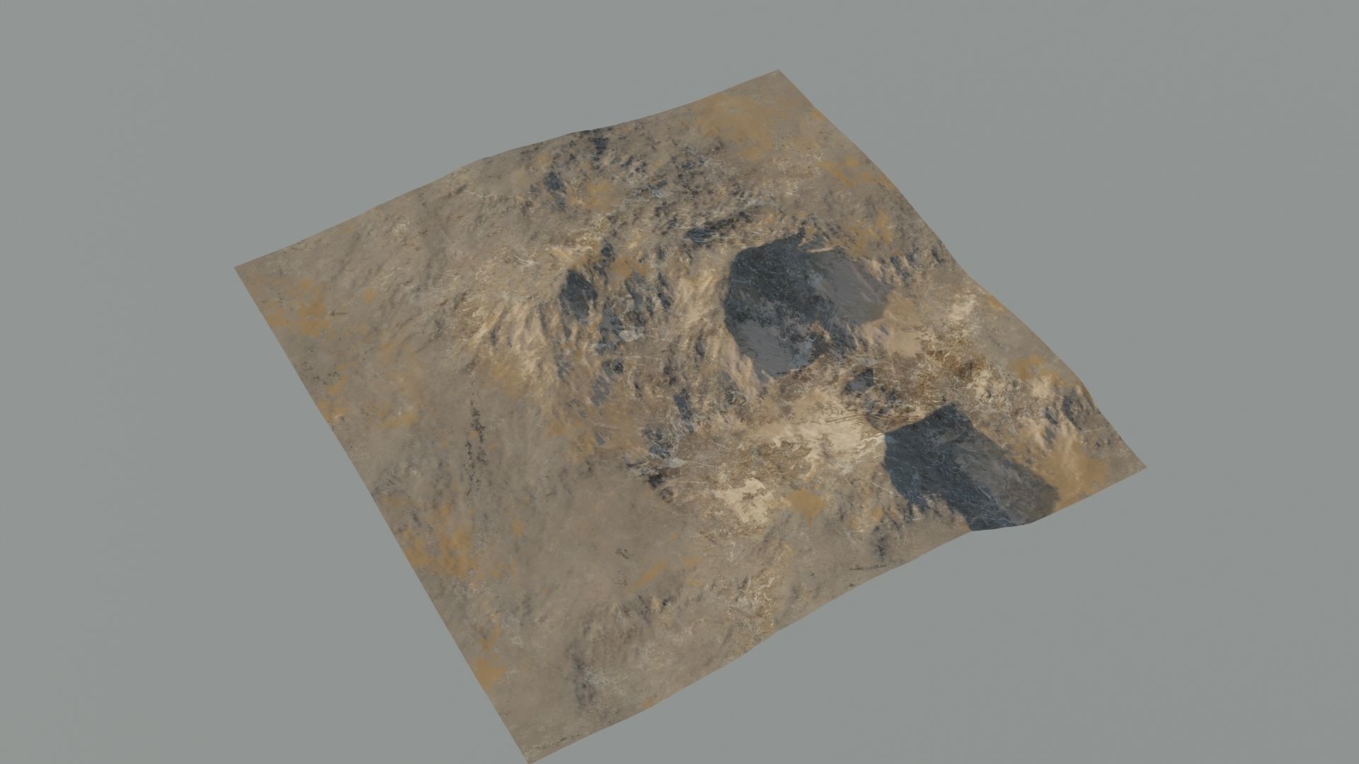 Landscape 3D model mountain in desert Low-poly 3D model_7