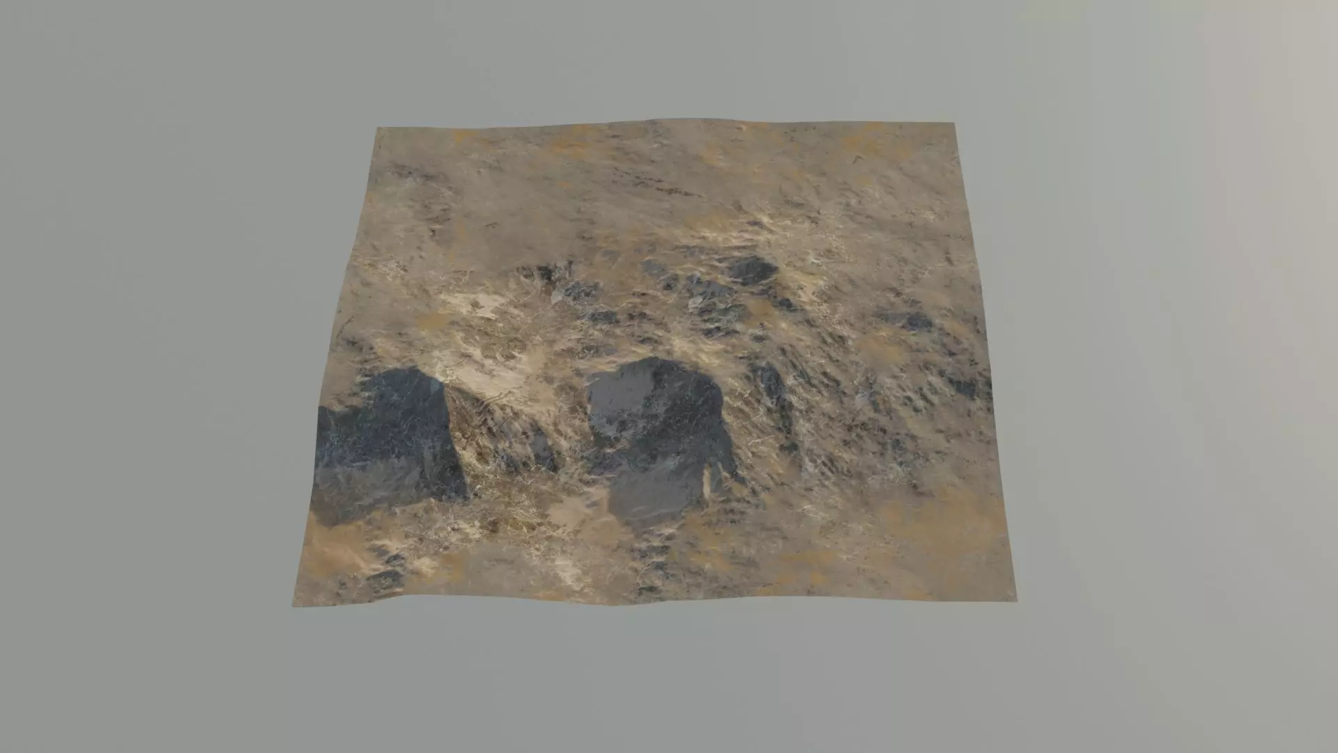 Landscape 3D model mountain in desert Low-poly 3D model_0