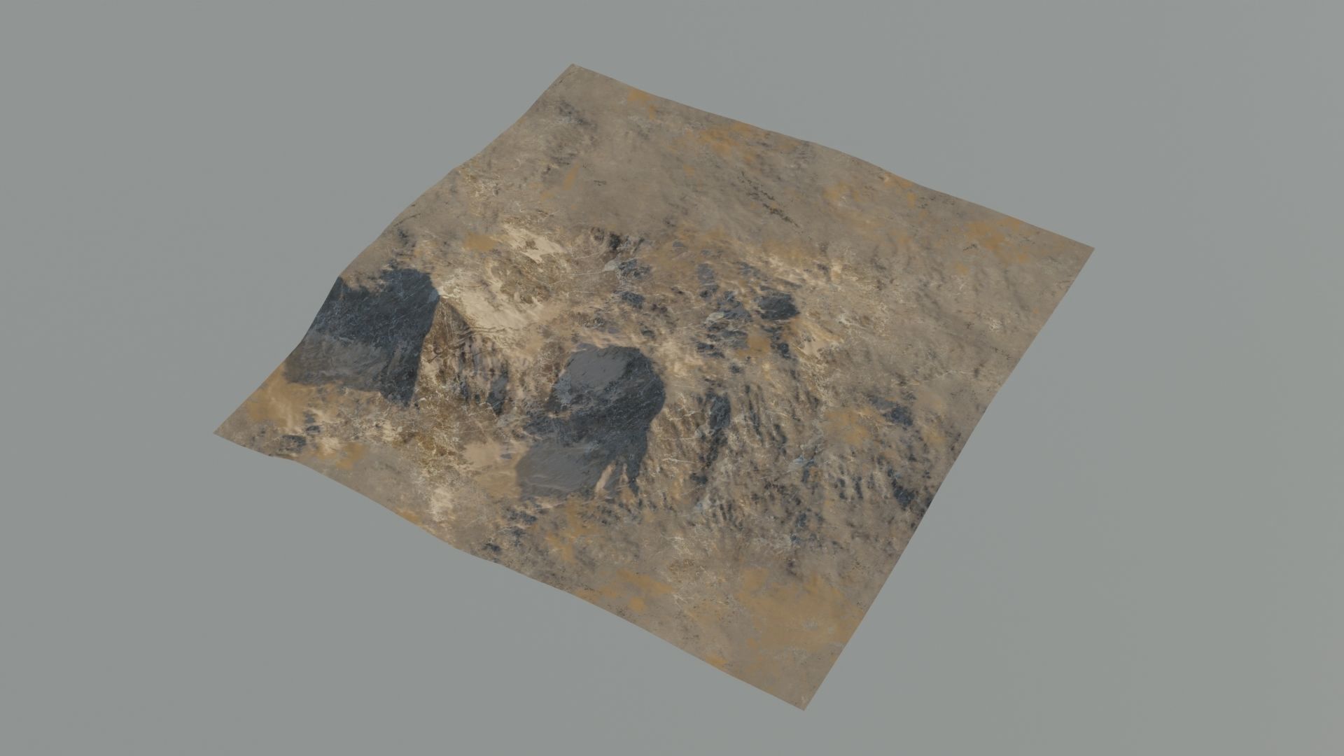 Landscape 3D model mountain in desert Low-poly 3D model_20