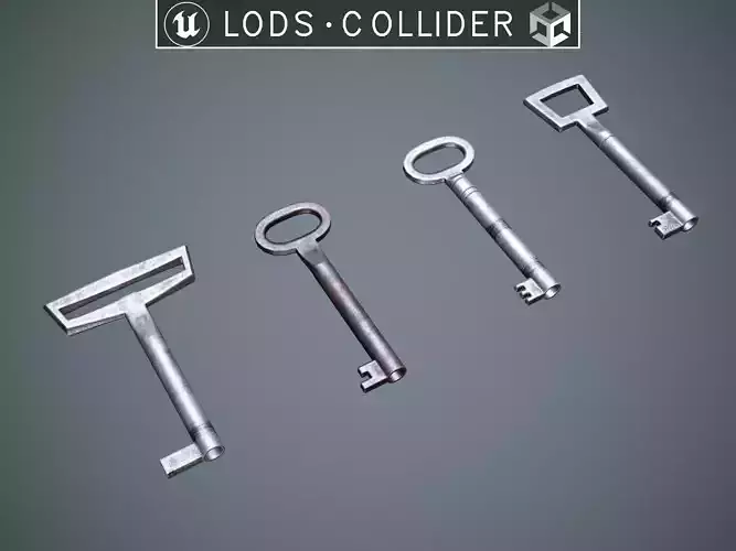 Soviet Furniture Keys Old Low-poly 3D model
