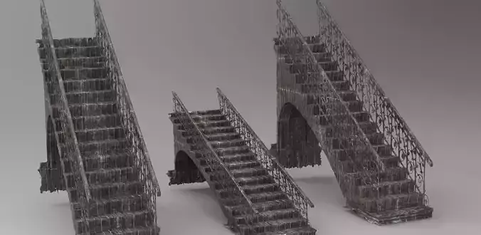 Baroque Stair pillars design 2 versions 