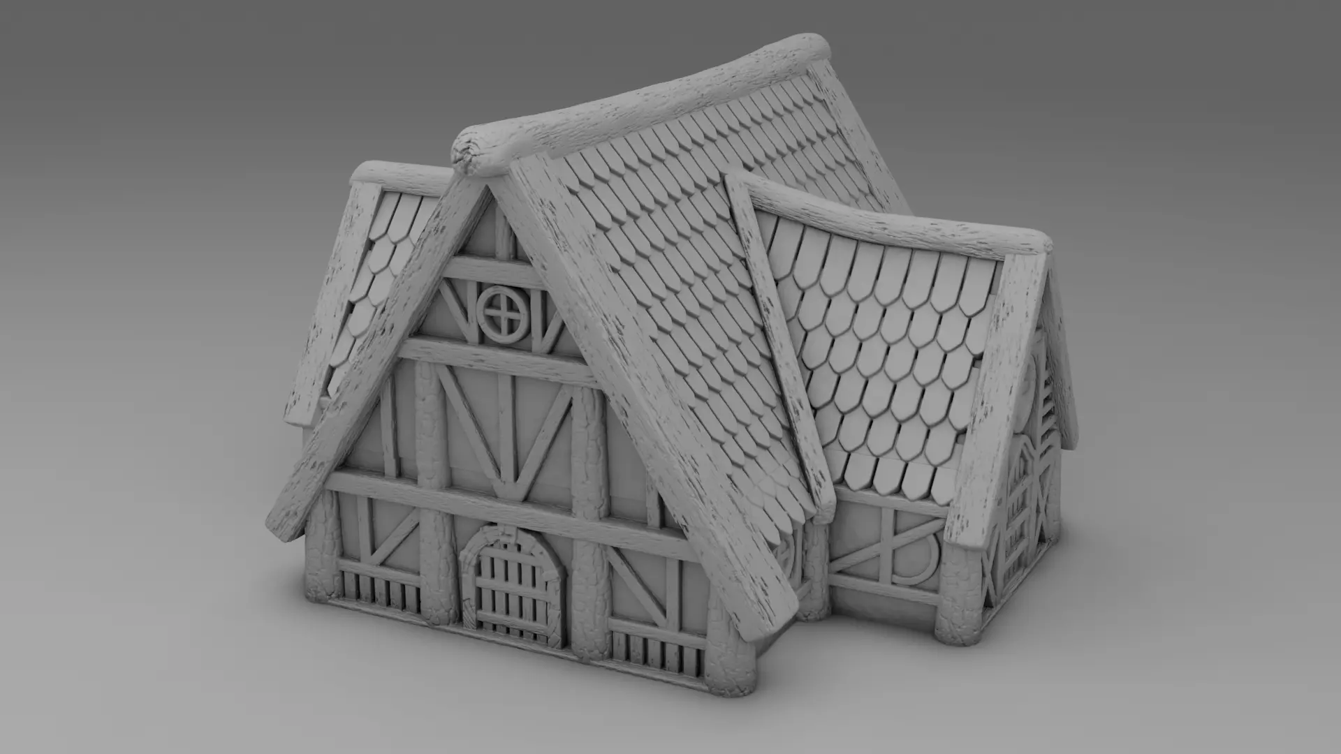 Stylized house for 3d printing 28mm 3D print model