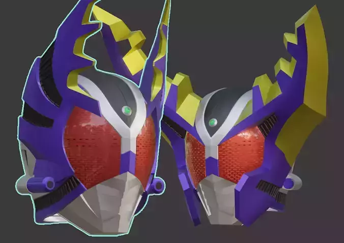 Kamen Rider Gattack cosplay helmet 3D printable STL file 3D print model