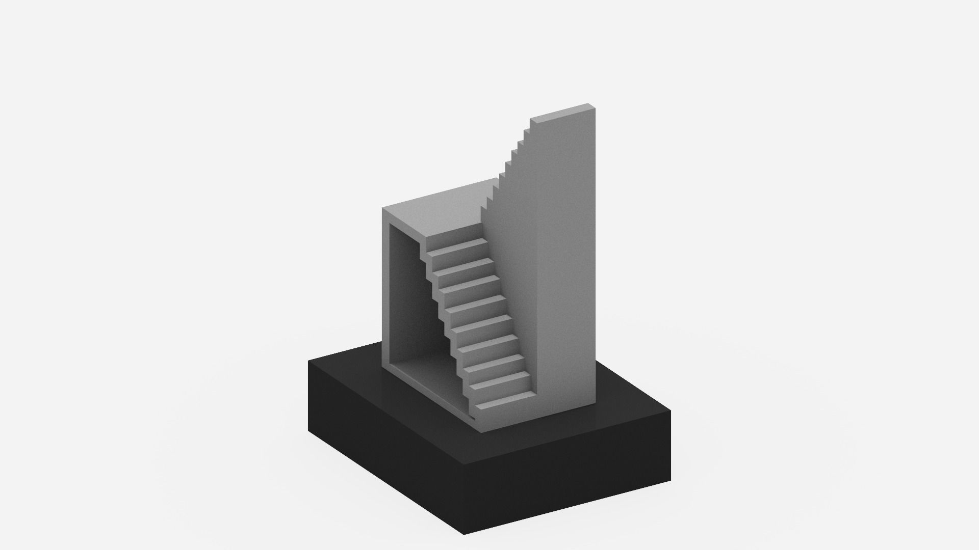 Stairs Sculpture Low-poly 3D model_4