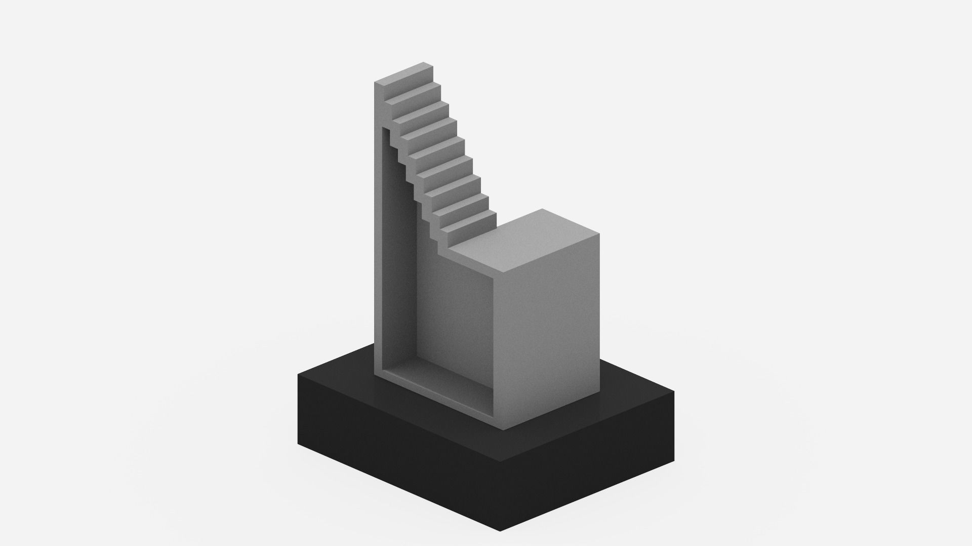 Stairs Sculpture Low-poly 3D model_11