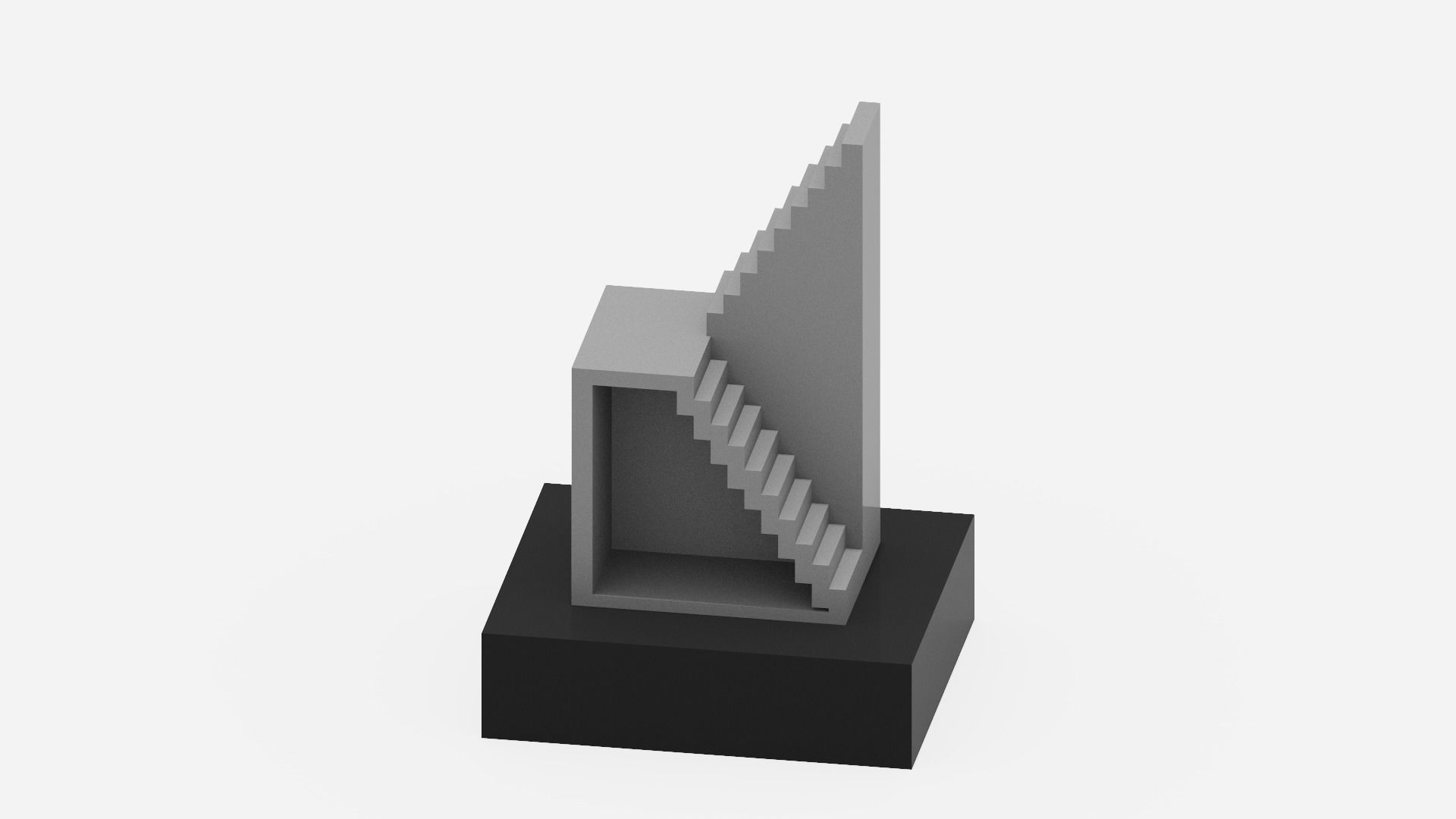 Stairs Sculpture Low-poly 3D model_17