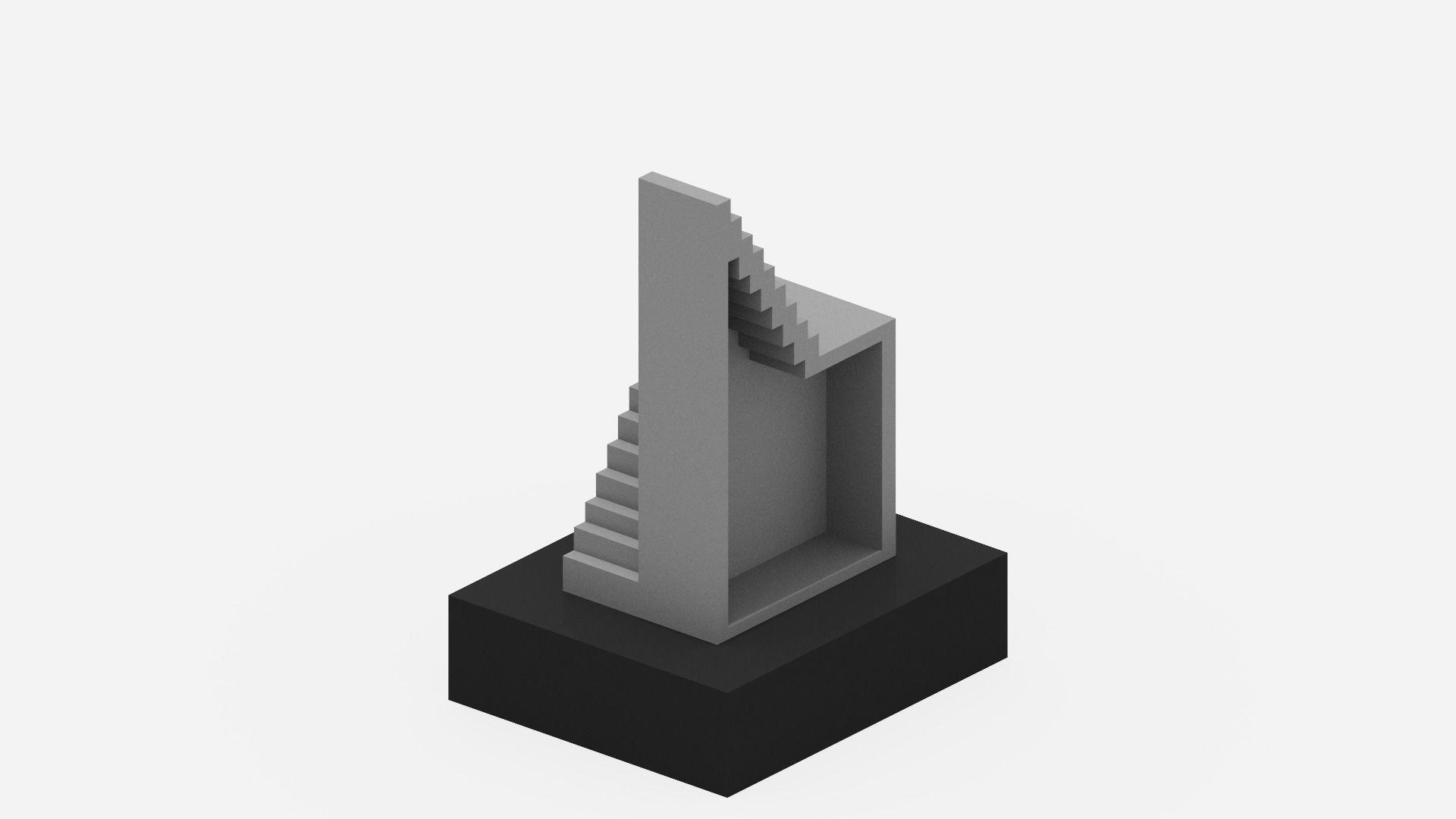 Stairs Sculpture Low-poly 3D model_7