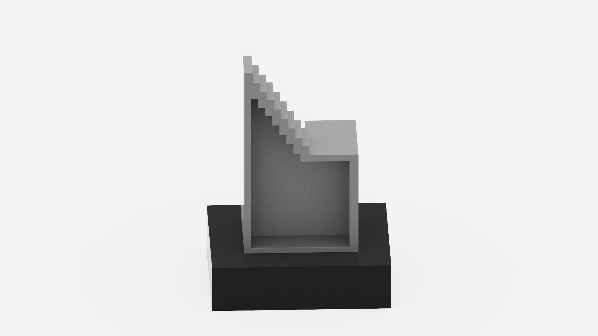 Stairs Sculpture Low-poly 3D model_9