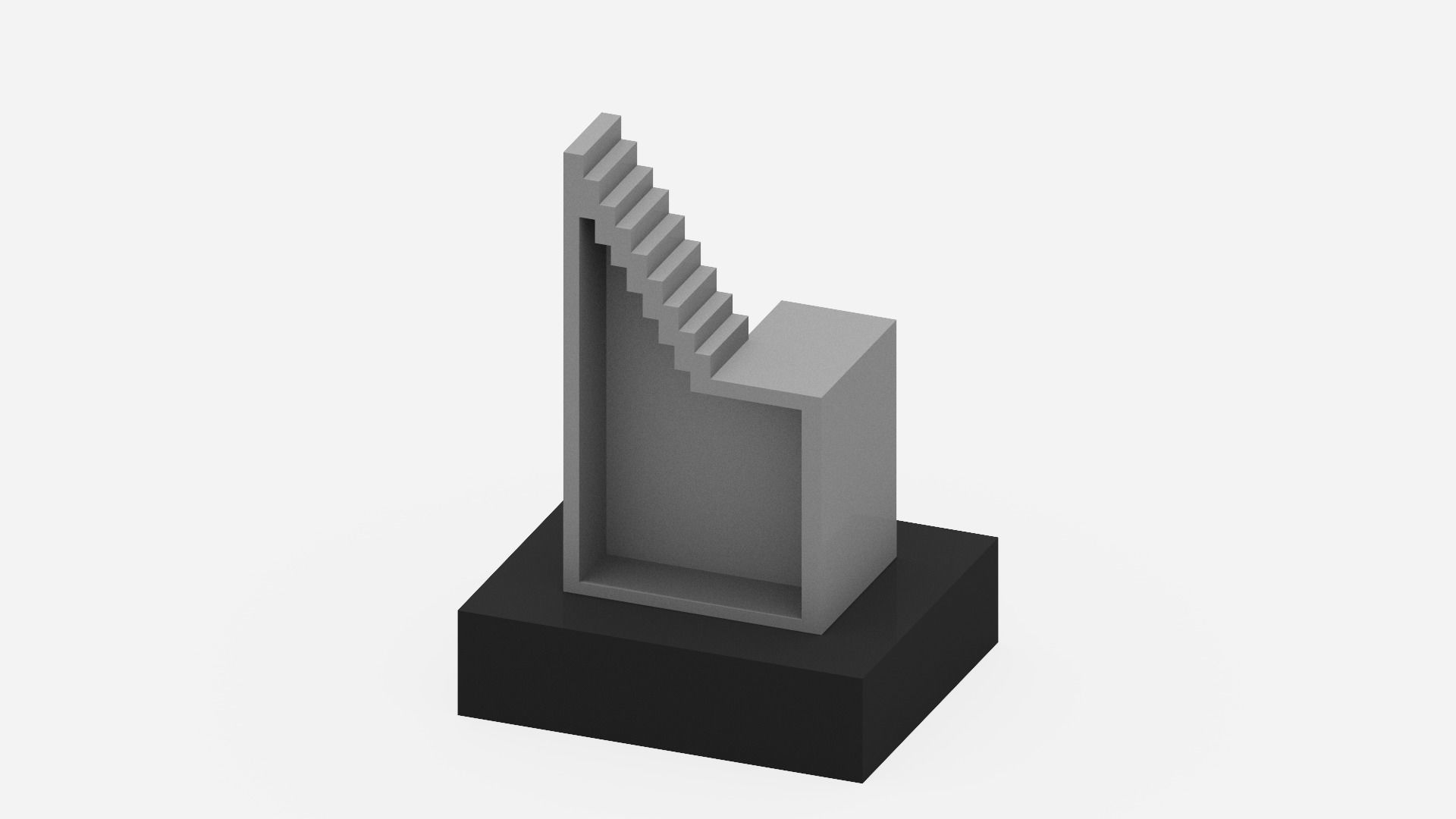 Stairs Sculpture Low-poly 3D model_10