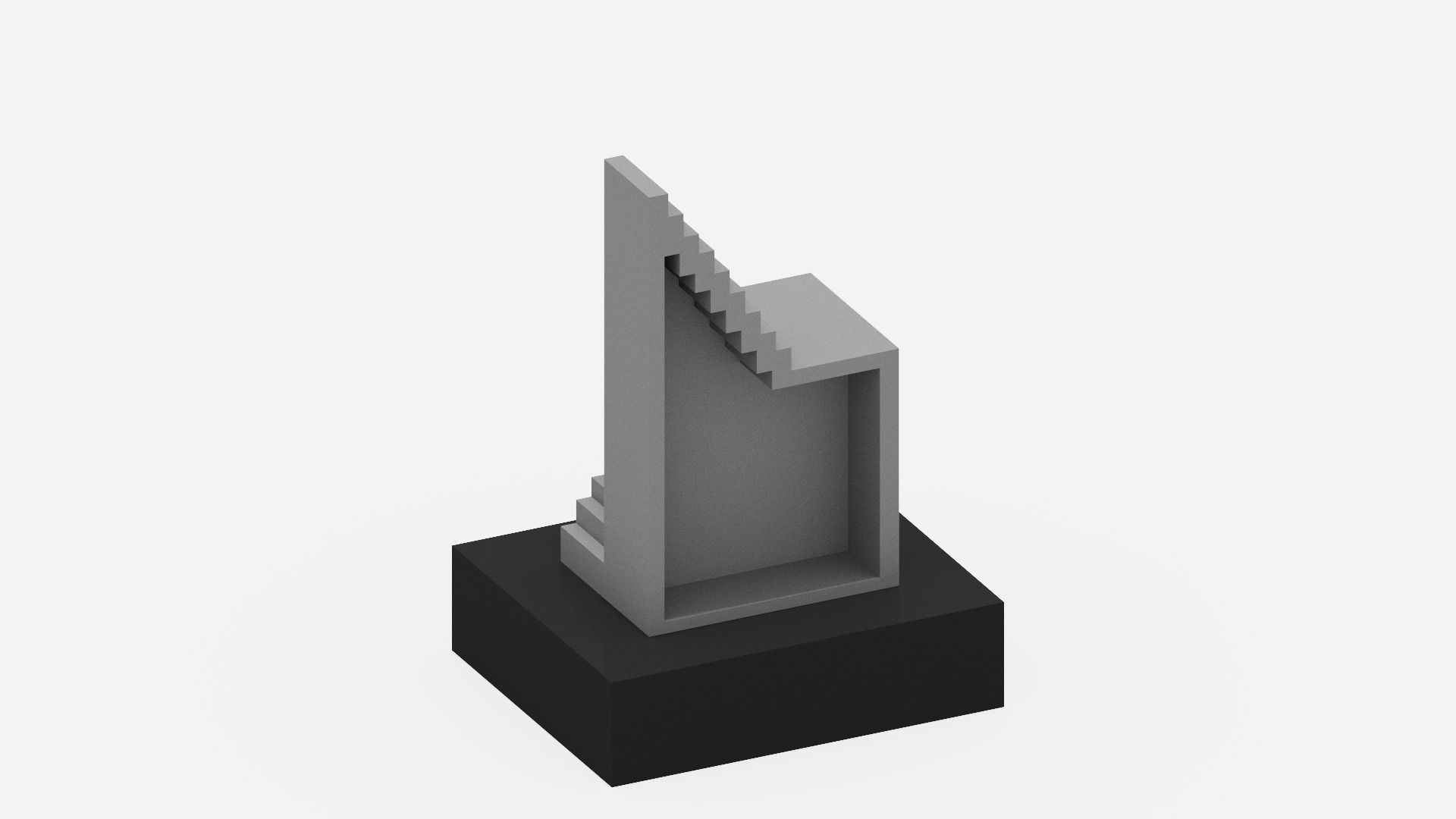 Stairs Sculpture Low-poly 3D model_8