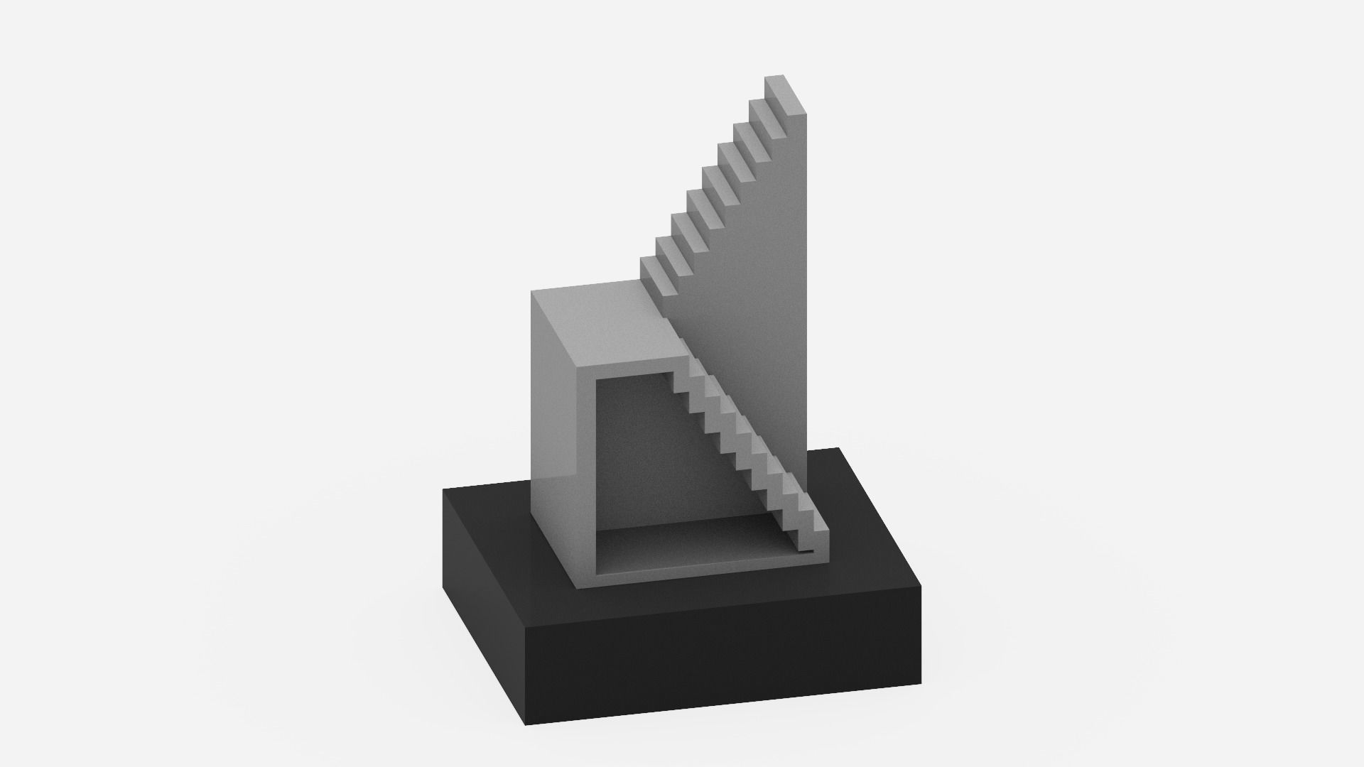 Stairs Sculpture Low-poly 3D model_16